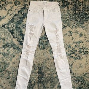 white FRAME denim ripped skinny jeans size 24